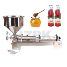 HZPK semi automatic small piston beverage honey shampoo cosmetic plastic paint bottle liquid paste filling machine